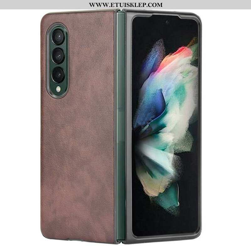 Etui do Samsung Galaxy Z Fold 3 5G Efekt Skóry Liczi